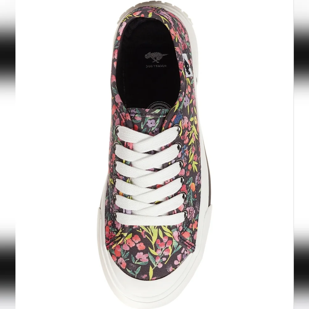 Rocket Dog Black & Pink Floral Britton Jumpin Sneaker Women 10